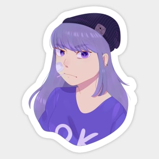 Purple Girl Sticker